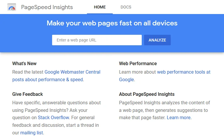 Google PageSpeed InSights