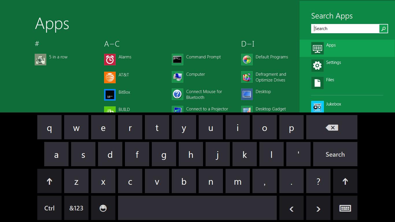 windows 8: apps & keyboard